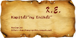 Kapitány Enikő névjegykártya